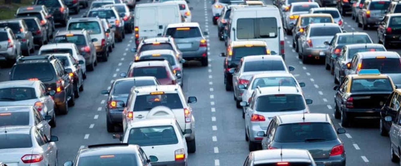 Traffic jam and gridlock on a highway