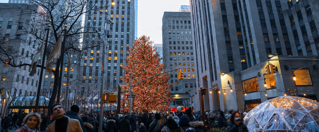 Nyc christmas tree at night