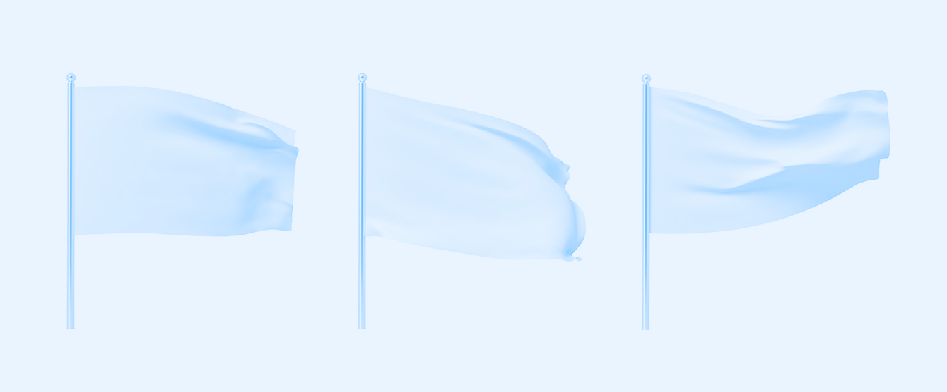 A series of three flags