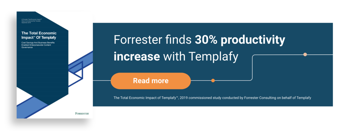 Forrester finds 30% productivity increase with Templafy - Read more