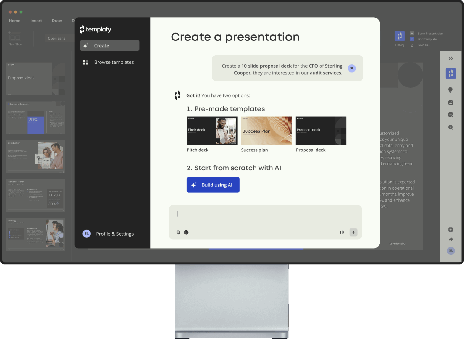 Professional AI document generator - Templafy
