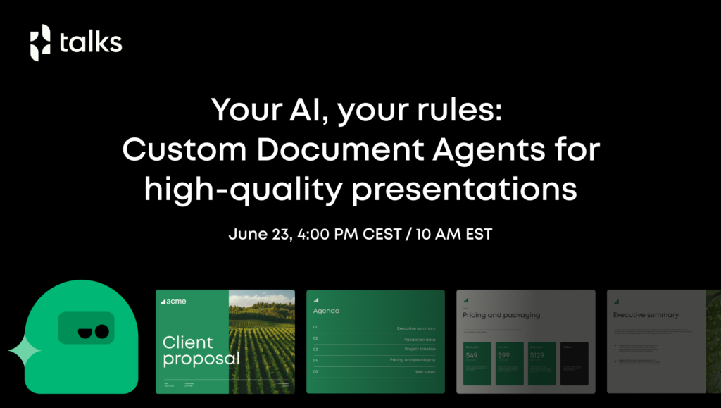 Templafy Talks – Your AI, your rules: Custom Document Agents for high-quality presentations​